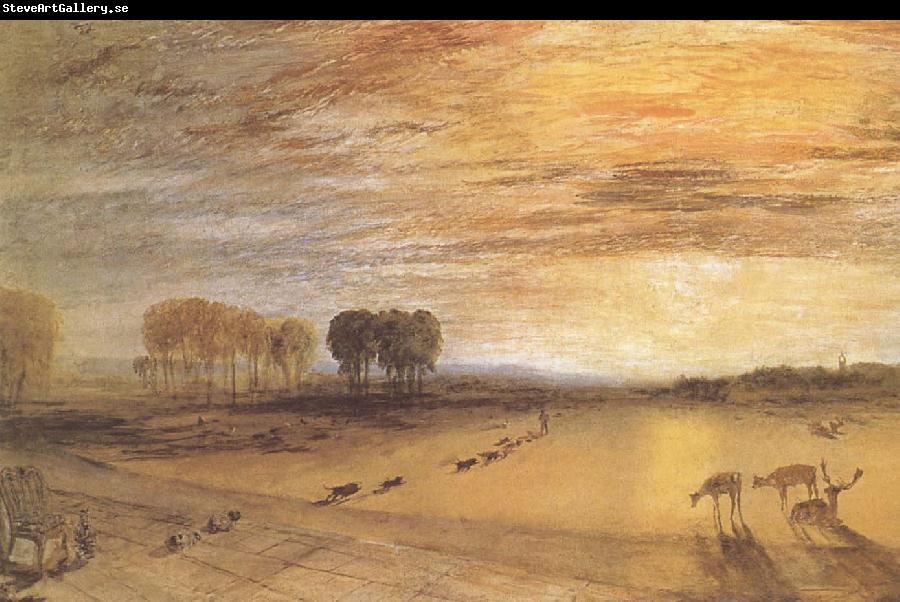 J.M.W. Turner Petworth Park,with Lord Egremont and his dogs